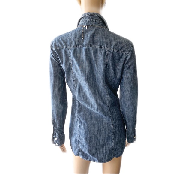❤️ New York & Company Blue Shirt Size S - Picture 4 of 7